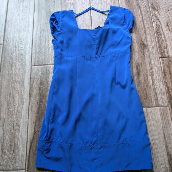 Etam Women’s Blue Bow Front Dress Size 160/80A Small Cap Sleeve Cocktail - Picture 2 of 7